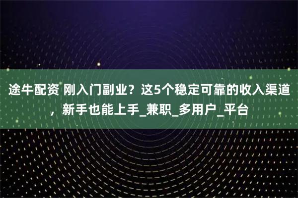 途牛配资 刚入门副业？这5个稳定可靠的收入渠道，新手也能上手_兼职_多用户_平台