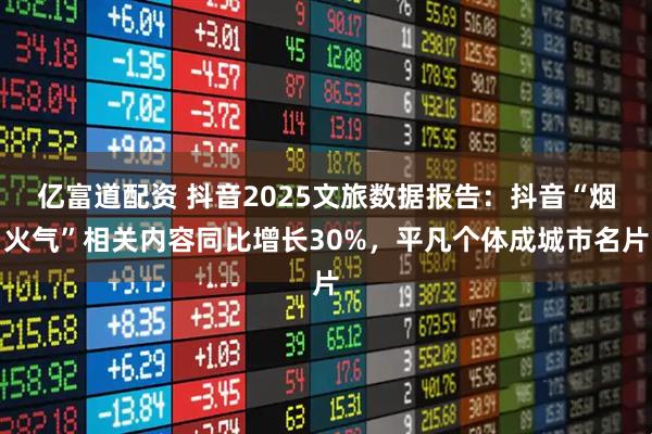 亿富道配资 抖音2025文旅数据报告：抖音“烟火气”相关内容同比增长30%，平凡个体成城市名片